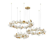 Люстра подвесная Сири 07868-100+80+60P,36 Kink Light белая латунь на 27 ламп, основание латунь в стиле современный флористика кольца ветви Люстра подвесная Сири 07868-100+80+60P,36 Kink Light белая латунь на 27 ламп, основание латунь в стиле современный флористика кольца ветви